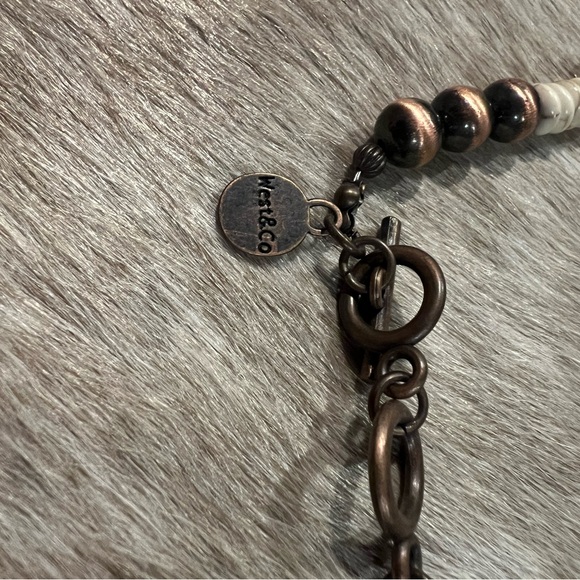 Organic Brown and Cream Beaded Necklace - Picture 4 of 4